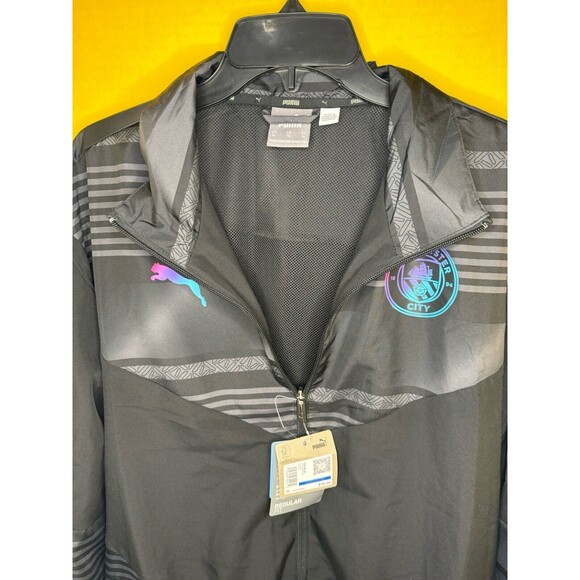 MANCHESTER CITY TRAINING FOOTBALL SOCCER JACKET WITH ZIPPED PUMA MENS sz XL - Picture 3 of 4